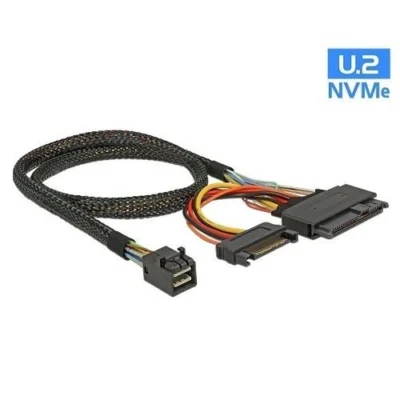Delock Kabel SFF-8643 > U.2 SFF-8639 + SATA złącze zasilania 0.5m | 84819