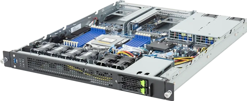 Pol pl Platforma Serwerowa Gigabyte 1U E163 Z34 AAH1 6NE163Z34DR000ACH1 AMD x1 DDR5 x12 2 x2 5 NVME SATA PSU 2x 1300W 116593 1.webp